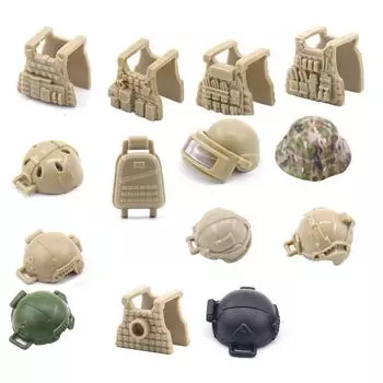 5 шт. в комплекте, военные минифигурки, аксессуары, жилет спецназа, MOC SWAT, солдатские блоки, кирпичи, модельные строительные наборы, развивающие игрушки