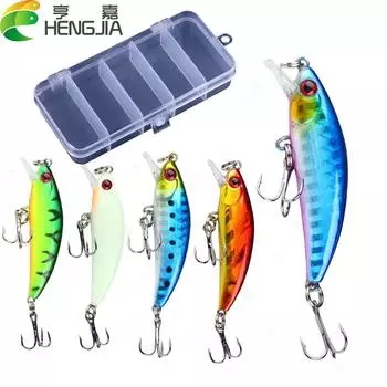 5 шт. в коробке, рыболовная приманка, тонущий гольян, 5,5 см-4,8 г-10 #, искусственные жесткие воблеры с короткой губой, щука, карп, снасти Pesca