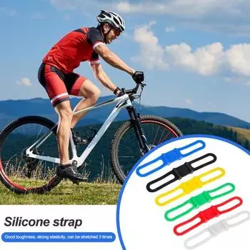 5 шт. велосипедный фонарик, силиконовые ремни, высокоэластичные многоразовые яркие цвета, универсальное использование, велосипедный фонарик, силиконовые ленты чёрный