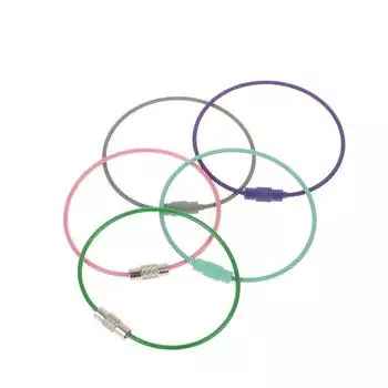 5 шт. веревка для подвешивания ключей для сумки, аксессуары для самостоятельного изготовления, многоцветный брелок из нержавеющей проволоки, брелок для ключей, круглая петля для ключей as the picture