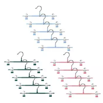 5 шт. вешалки для брюк с зажимами многофункциональный держатель для брюк для дома спальни общежития шляпы юбки кронштейн для хранения темно-зеленого