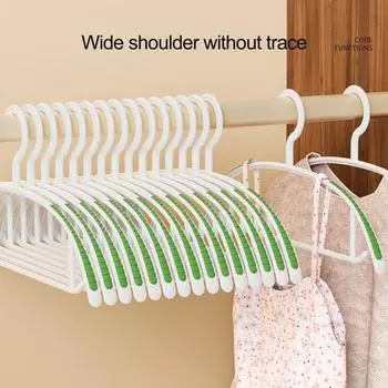 5 шт. вешалки для одежды, противоскользящая конструкция, толстая, большая структура, отличная несущая способность, защита от царапин, бесшовная, без деформации зелёный