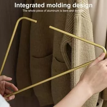 5 шт. вешалки для одежды треугольной формы с нескользящим гладким краем, толстые, не деформирующиеся, сухая одежда, водонепроницаемые пальто, брюки, шарфы, органайзеры для гардероба, бытовые принадлежности золотистый