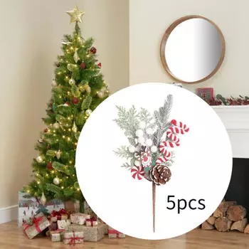 5 шт. веток для наполнения рождественской елки, натуральные красивые декоративные ветки, черенки