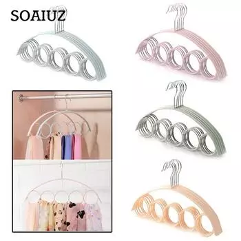 5 шт. ветрозащитный 5 отверстий для кольца, прорези для веревки, настенный крючок для шарфов, органайзер для шарфов, шаль, вешалка для хранения, стойка для галстуков, вешалка розовый