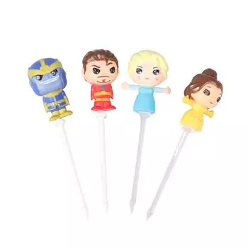 5 шт., вилка с изображением животных из мультфильмов, детский торт, десерт, еда, персонажи аниме, зубочистка, бенто, обед, аксессуары для бенто, декор для вечеринки