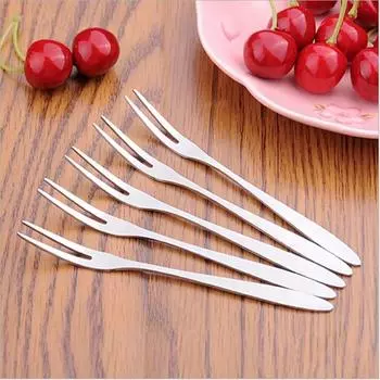5 шт. вилок для фруктов из нержавеющей стали, десертные вилки, симпатичный набор мини-вилок, вилок для закусок, десертных вилок для торта, столовых приборов для кафетерия, домашней кухни