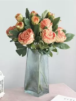 5 шт. винтажные искусственные цветы пиона 2 головки/пучок красивые прочные реалистичные не выцветающие искусственные пионы для офиса, свадьбы, украшения домашнего стола фиолетовый