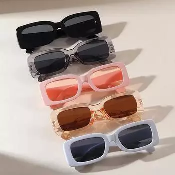 5 шт. винтажные квадратные модные женские солнцезащитные очки классические повседневные праздничные пляжные дорожные декоративные очки для мужчин