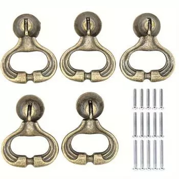 5 шт. винтажных цепочек из цинкового сплава с подвесным кольцом, ручки для комода, ручки-кнопки (Одно отверстие с тремя размерами винтов) 5pcs