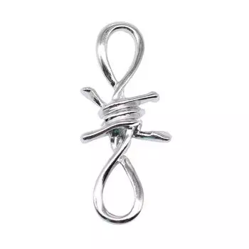 5 шт., витой шип с узлом, соединитель для ювелирных изделий, аксессуары, родиевый цвет, цинковый сплав 45X19 мм