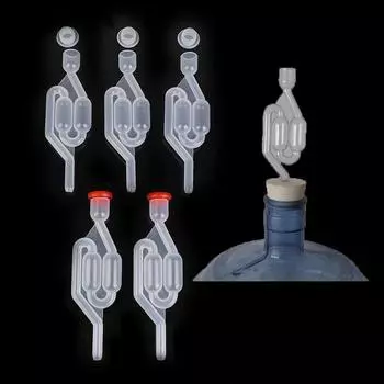 5 шт. водяное уплотнение для выхлопных газов в одну сторону, герметичный пластиковый шлюз для домашнего пивоварения, брожения вина