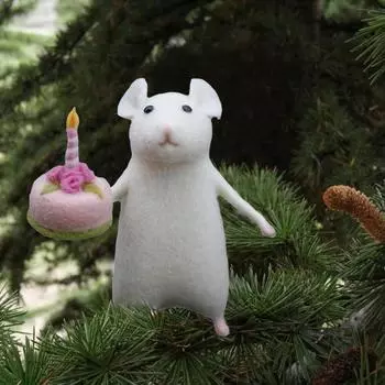 5 шт. войлочных украшений в виде мышей, валяных вручную, войлочных животных, украшений в виде мышей, праздничных украшений в виде мышей для домашнего декора, праздничного подарка 5pcs