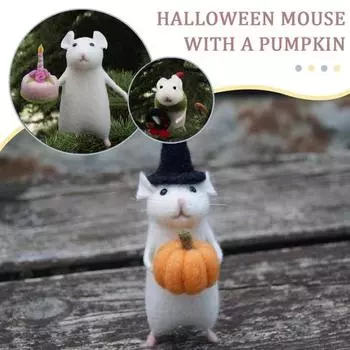 5 шт. войлочных украшений в виде мышей, валяных вручную, войлочных животных, украшений в виде мышей, праздничных украшений в виде мышей для домашнего декора, праздничного подарка 5pcs