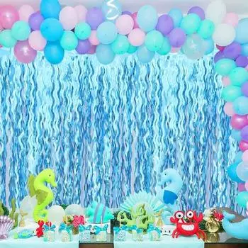 5 шт. волнистые занавески с бахромой из фольги и мишуры яркие цвета сверкающие подвесные дверные шторы фон реквизит для фотографий розы красного