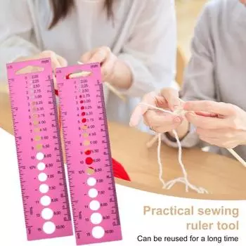 5 шт. вязальные спицы калибр метрическая имперская линейка размер спицы спицы 5pcs синий