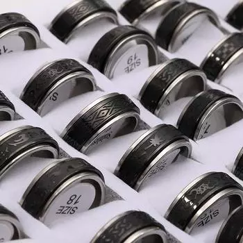 5 шт. вращающееся смешанное кольцо из нержавеющей стали, кольцо из нержавеющей стали, смешанное кольцо из титановой стали