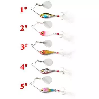 5 шт., вращающийся 3D-шумовый крючок с тремя прорезями для крови, искусственная приманка 10g