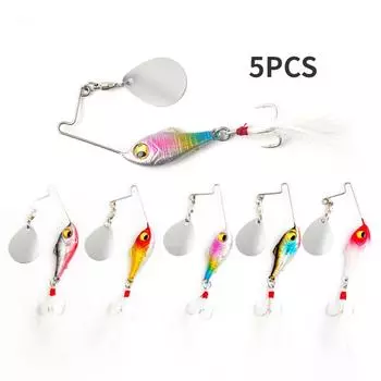 5 шт., вращающийся 3D-шумовый крючок с тремя прорезями для крови, искусственная приманка 10g