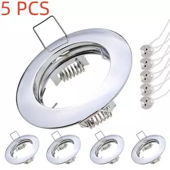 5 шт. встраиваемых светодиодных светильников с круглой рамкой и патроном MR16 с вырезанным отверстием 60 мм для потолочных точечных светильников
