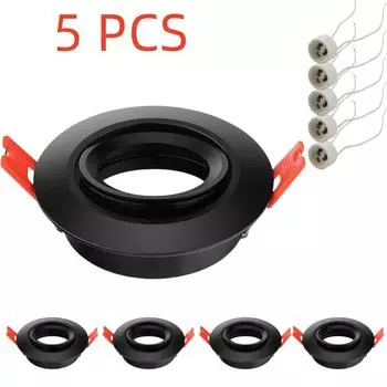 5 шт. встраиваемый светодиодный потолочный светильник с точечным светильником с патроном GU10, регулируемый корпус рамы, фиксированный