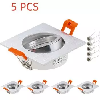 5 шт. встроенный безрамочный патрон для лампы квадратный светодиодный светильник точечного освещения рамка с цоколем GU10 аксессуары