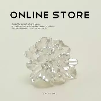 5 шт. Xiaoxiang Elegant Wind Gardenia Peony Flower Clothes Decorative Buttons Suit Jacket Fur Coat Buttons 1 #[Gardenia White] 25mm