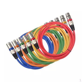 5 шт. XLR-кабель, прочный медный плетеный разъем «папа-мама», разноцветный микрофон