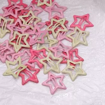 5 шт. Y2K для девочек, конфетного цвета, звездная шпилька, крутая заколка для волос в виде звезды, металлические заколки для волос BB, женская пентаграмма, аксессуары для головных уборов в стиле Харадзюку