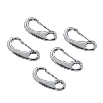 5 шт. Яйцевидный пружинный карабин из нержавеющей стали 304, быстроразъемное соединение 40 мм, 50 мм, 70 мм, 100 мм для походов и кемпинга 40mm