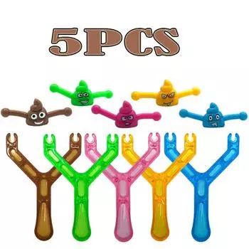 5 шт. забавные какашки липкие мягкие резиновые летающие пальцы новинка игрушки для снятия стресса выброс эластичные игрушки для снятия стресса вечерние сувениры 5 sets