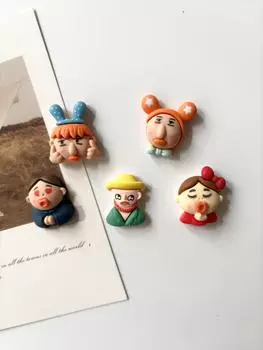 5 шт. Забавные персонажи мультфильмов креативные наклейки на холодильник милый дядя магнит украшение дома