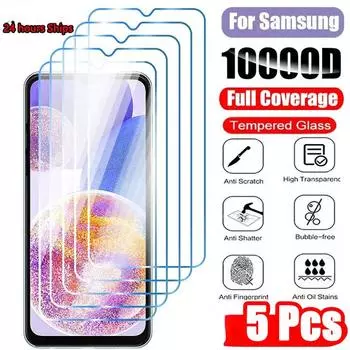 5 шт. закаленное стекло для Samsung Galaxy A14 A54 A53 A13 A33 A34 A52S 5G Защитная пленка для экрана для Samsung A52 A73 A21S A51 A72 стекло For Samsung A12 чистый