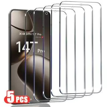 5 шт. закаленное стекло для Xiaomi 14T 14 13 13T 11T 10T Pro 12 11 Lite противоосколочные защитные пленки прозрачное защитное стекло для экрана Xiaomi Mi 9 SE чистый