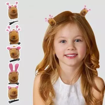 5 шт. заколки для волос мультфильм капибала декор носить розовые обручи для волос заколки для волос случайный