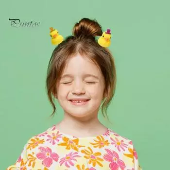 5 шт. заколки для волос мультяшная утка капибара декор флокированный материал пружинный дизайн заколки для волос аксессуары для волос C