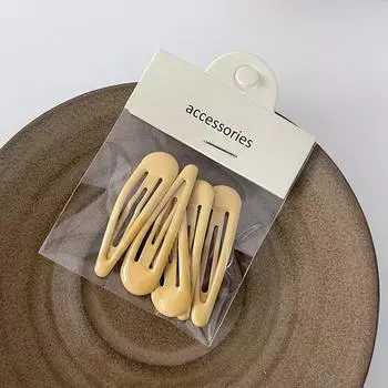 5 шт. Заколки для волос в форме капли воды, конфетного цвета, для девочек, для челки, краевые, женские заколки-невидимки, металлические защелки, аксессуары для волос