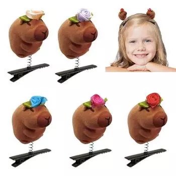 5 шт. заколок для волос мультяшная кукла капибара в солнцезащитных очках весенние заколки для волос декоративное украшение для волос 5pcs