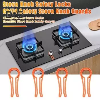 5 шт. замков безопасности для ручек плиты для безопасности детей, детские защищающие ручки духовки, замки, предотвращающие утечки газа, ожоги и ошпаривания, устройства безопасности кухонной плиты оранжевый