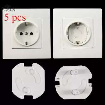 5 шт. Защита розеток, защита для детей, безопасность детей, защита электрических розеток, пластиковая безопасная крышка замка, крышка розетки 5pcs белый