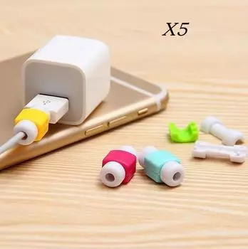 5 шт. защитная молния для кабеля зарядного устройства для Apple iPhone, шнура, провода, защитная молния Mix Color
