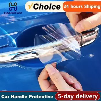 5 шт. защитная пленка для автомобильной ручки прозрачные наклейки на автомобильную дверь виниловые антицарапающиеся устойчивые автоаксессуары