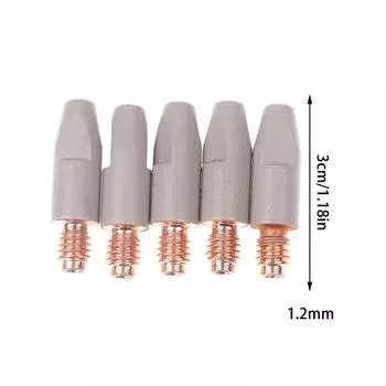 5 шт. Защитное сопло с покрытием 24Kd 0,8/1,0/1,2 мм Контактное сопло сварочной горелки Mig 24Kd Mig Mag Контактное сопло 3*1.2MM