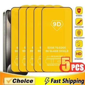 5 шт. защитное стекло для iPhone 16 15 14 13 12 11 Pro Max 14 15Plus защитное стекло для iPhone X XR XS MAX закаленное стекло iphone 11 чистый