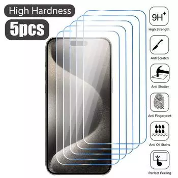 5 шт. защитное стекло для iPhone 16 15 14 13 12 11 Pro Max Mini Plus защитное стекло для iPhone X XR XS SE 2020 2022 7 8 6 6S iphone 11 чистый