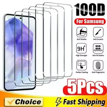 5 шт., защитные пленки из закаленного стекла для Samsung A55 A15 A35 A53 A54 A34 A13 A14 A52 A12 A33 A23 A25 A32 A73 A21S M12 M52 M31S For Samsung A12 чистый