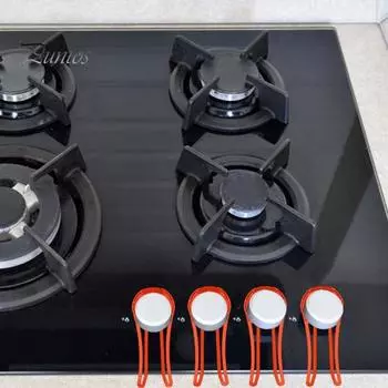 5 шт. защитных крышек для ручки газовой плиты, замки для защиты от детей, простая установка защитного кожуха для кухонной плиты, защитная накладка на ручку плиты 5pcs чёрный