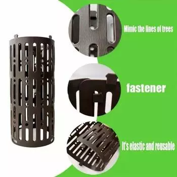 5 шт. защитный чехол для дерева, гибкий, блокирующийся, пластиковый, расширяемый, для защиты ствола дерева зелёный