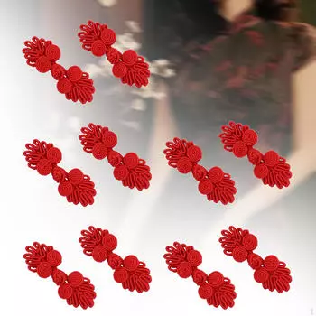 5 шт., застежки на пуговицы с китайским узлом в виде лягушки, шикарная декоративная застежка для красный