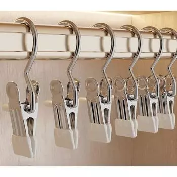 5 шт. зажим для сушки одежды из нержавеющей стали, бытовой, не оставляющий следов, крючковый зажим для хранения нижнего белья, нескользящий, многофункциональный зажим для сушки белый